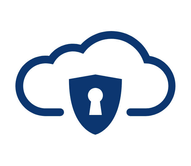 Secure cloud computing icon